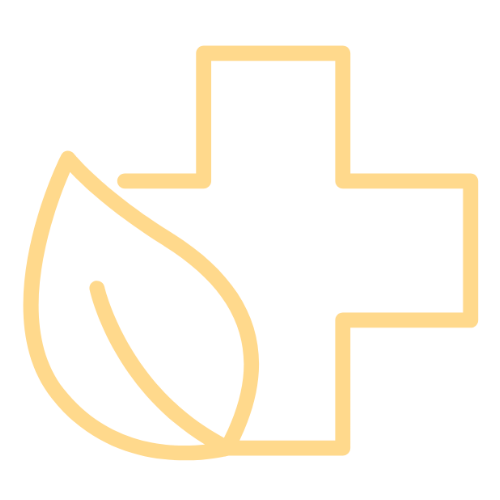 A graphic of a health symbol and leaf, symbolizing yaupon tea's significant antioxidant content.