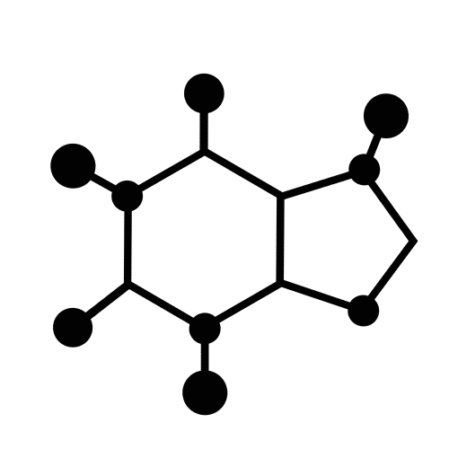 Illustration of the molecular structure of caffeine, symbolizing the natural energy-boosting properties found in yaupon holly and other caffeinated plants. Highlights the science behind sustained energy and focus.